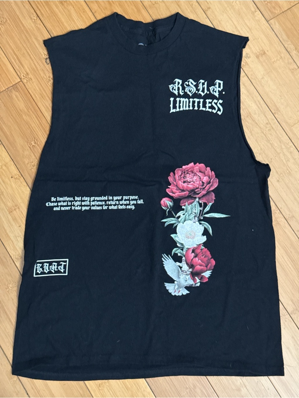 Black Floral Graphic Kids Tank